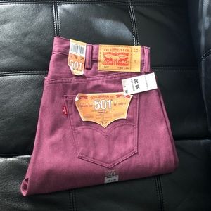 Levi’s 501 38x30 Fuchsia Jeans New with Tags $69.5